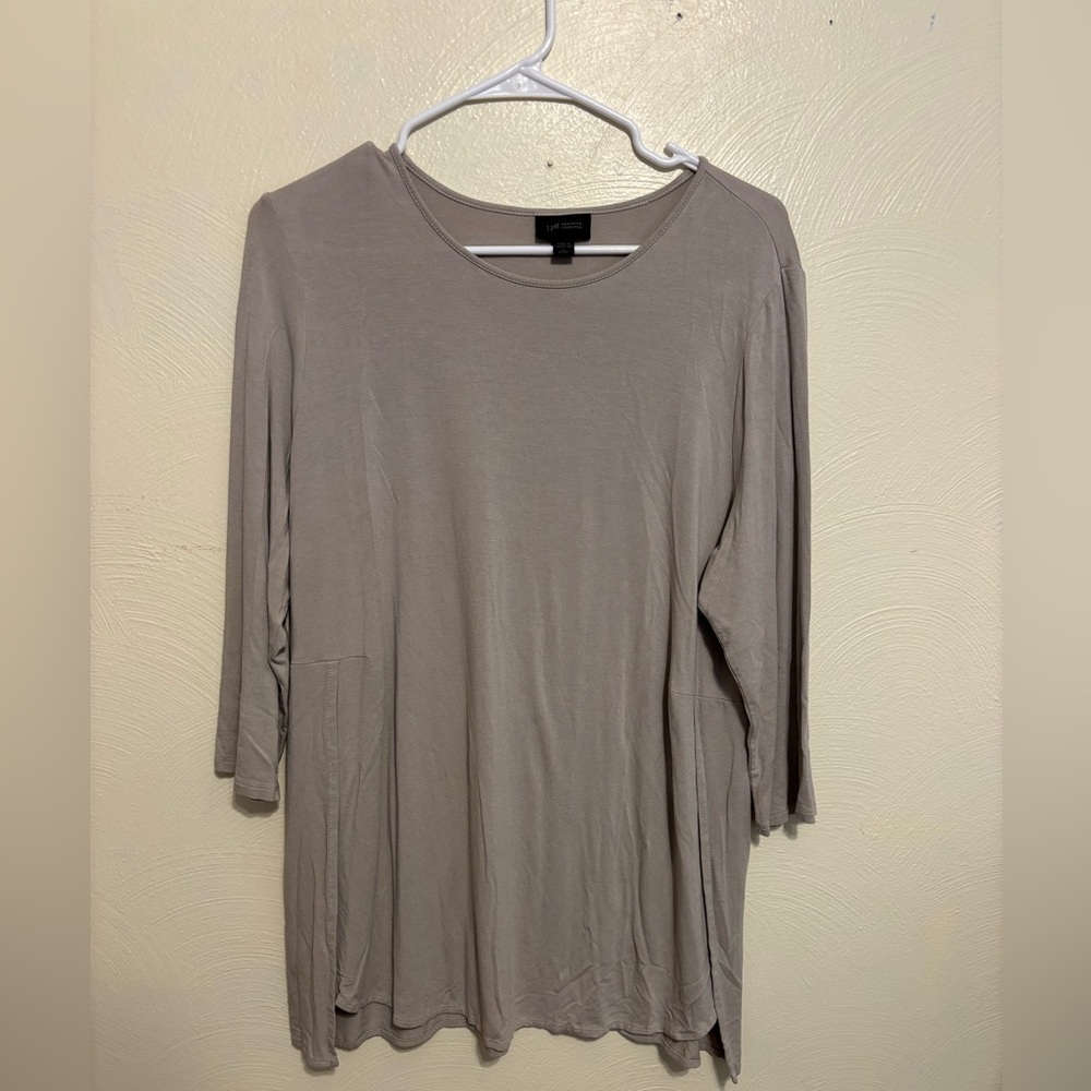 J. Jill Wearever Collection L Petite Taupe Knit Tunic
